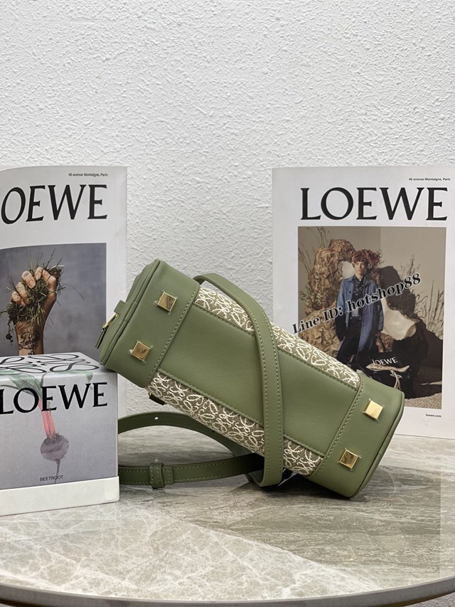 Loewe專櫃2022新款帆布配皮手提肩背女包 羅意威Amazono手提包 10523 lyw1426